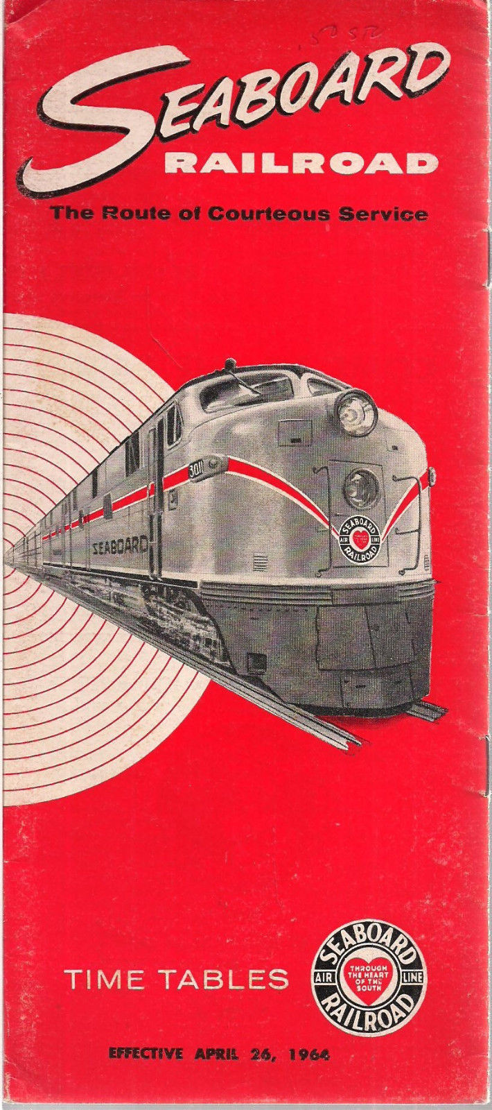 1964 SEABOARD RAILROAD Time Tables April 26 - $9.89