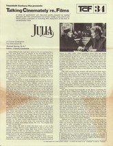 JULIA Talking Cinemately&#39;re. Films #34 (1977) single sheet from 20th C Fox - £7.76 GBP