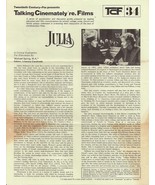 JULIA Talking Cinemately&#39;re. Films #34 (1977) single sheet from 20th C Fox - £7.77 GBP