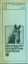 1978 Maryland 4 H Horse &amp; Pony Rule Book 24 Pages - £7.90 GBP