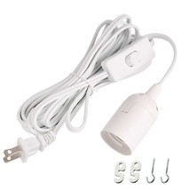 Pendant Light Lamp Cord Cable E26/E27 Socket (No Bulb Included), White - $17.99