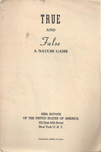 1943 Girl Scouts TRUE &amp; FALSE: A NATURE GAME (12 pages) - $14.84