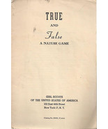 1943 Girl Scouts TRUE &amp; FALSE: A NATURE GAME (12 pages) - $20.35 CAD