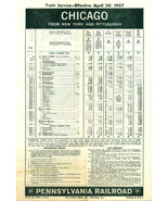 1967 PENNSYLVANIA RAILROAD April 30 Time Table Chicago Pittsburgh New York - $9.89