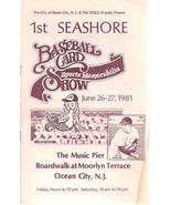 1st SEASHORE BASEBALL CARD &amp; SPORTS MEMORABILIA SHOW (1981) Ocean City NJ - £7.93 GBP