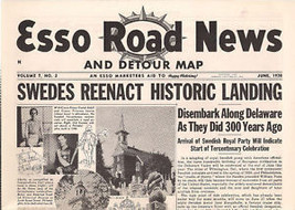 ESSO ROAD NEWS And Detour Map June 1938 4-page tabloid - £7.88 GBP