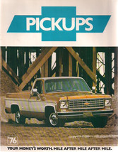 1976 CHEVROLET PICKUPS 12-page illustrated truck brochure with specs - $9.89