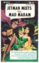 1995 Postcard Of A 1966 Bee Line Books Sleaze Cover: Jetman Meets The Mad Madam - £7.73 GBP
