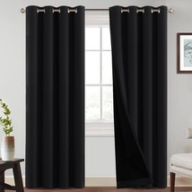 100% Blackout Curtains For Bedroom, 84-Inch Thermal Insulated Full Light - £37.12 GBP