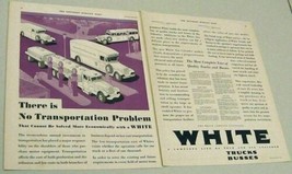 1930 Print Ad White Trucks &amp; Busses Gas Station &amp; Vintage Pumps Clevelan... - $15.31