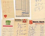 6 Beer Receipts 1969 Germany Passat Jever Scharlachberg Beck&#39;s Gussinger... - £21.90 GBP