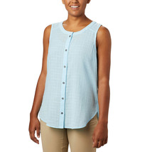 Columbia Womens Curved Hem Sleeveless Top Color Spring Blue Size L - £29.75 GBP