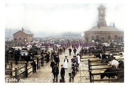 ptc3404 - Lancs - Early view of the busy Cattle Market in Salford - prin... - $2.80