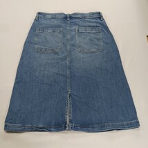 St. John’s Bay Women's Blue Cotton Blend Rear Slit Denim Skirt Pockets Size 14 image 13