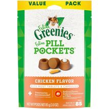 BestBy07/25 Greenies Feline Pill Pockets Cat Treats Chicken Flavor 3oz 85ct - $219.96 BestBy07/25 Greenies Feline Pill Pockets Cat Treats Chicken Flavor 3oz 85ct - $219.96 MXN