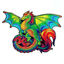 AnyGame Wooden Puzzles Green Dragon 3d Jigsaw Concentration Education Gifts - £18.72 GBP+