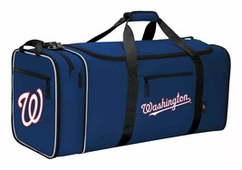 MLB Washington Nationals Baseball 28&quot; Expandable Steal Style Duffel Bag Blue - £25.28 GBP