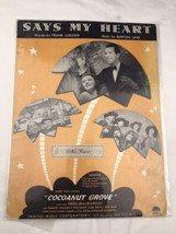 Says My Heart Vintage Sheet Music Cocoanut Grove Burton Lane Paramount P... - £7.82 GBP