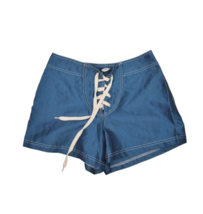 Big Flirt Shorts Womens S Blue Nylon Iridescent Mini Beach Surf Vintage y2k - $19.20