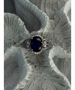 925 Sterling Silver Sapphire & Diamonds Ring Size 9 - €102,85 EUR 925 Sterling Silver Sapphire & Diamonds Ring Size 9 - €102,85 EUR