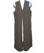 Tahari BROWN Long KNITED Vest DUSTER SZ LARGE NEW - $829.83 MXN