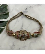 Womens Vintage 90s Braided Rope Belt Size S/M Cream Metallic Pastel Chun... - $33.83 CAD