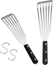 Fish Spatula, Hasteel 2-Piece Stainless Steel Slotted Turner for Flippin... - £10.10 GBP