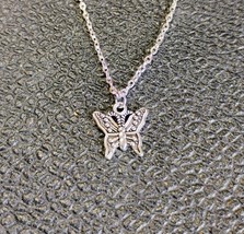 925 Sterling Silver Plated Butterfly Necklace Silver Color - $12.89