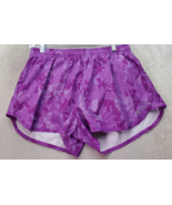 Champions Gear Activewear Shorts Women&#39;s L Purple Camo Built Lined Elast... - $15.76