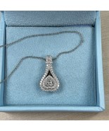 Heart Brilliant Cut Diamond Teardrop Pendant Necklace 0.63 TCW 14k White... - $2,273.32