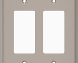 Metal Decorator Standard Wall Plate 2-Gang Satin Nickel Electrical Outle... - £7.17 GBP
