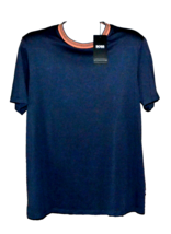 Hugo Boss Navy  Brown Strips Design Cotton Men T- Shirt Size XL - £51.17 GBP