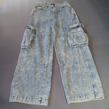 WILD FABLE Womens 2/R Mid-Rise Baggy Wide Leg Cargo Pants Blue Railroad ... - $454.67 MXN