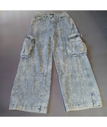 WILD FABLE Womens 2/R Mid-Rise Baggy Wide Leg Cargo Pants Blue Railroad ... - $454.67 MXN