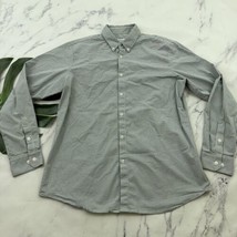 Mizzen + Main Mens Seersucker Button Up Shirt Size XXL White Gray Stripe... - $29.69