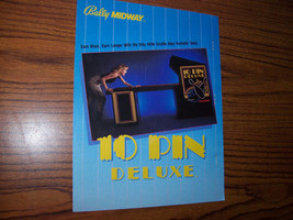 10 PIN DELUXE SHUFFLE ALLEY FLYER 1984 Vintage Retro Promo Artwork - $26.32