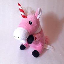 Gemmy Pink Unicorn Plush We Wish You Merry Christmas Animated Sing Dances music - £9.38 GBP