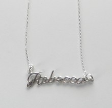 Sterling Silver Name Necklace - Name Plate - REBECCA - £46.98 GBP