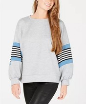 Say What? Juniors Striped Balloon-Sleeve Sweatshirt, Size XL - $16.83