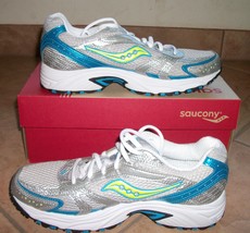 saucony tennis athletic shoes womens size 10 grip phantom nwb silver blue green - $72.06