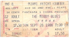 Vintage The Moody &#39;Blues&#39; Concert Ticket Stub Septembre 28 1986 Miami Florida - $39.58