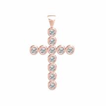 SwaraEcom 14K Rose Gold Plated 1.55 Ct Round Simulated Diamond with CZ Cross Pen - £54.92 GBP+