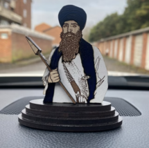 Sikh Bhindranwale Sant Wood Carved Photo Portrait Sikh Desktop Stand Ble... - £19.87 GBP
