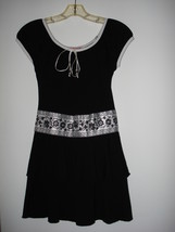My Michelle Size 14 Girls Black & White Dress Tiered Skirt Peasant Style  - $14.00