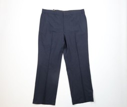 Vtg 90s Brooks Brothers Mens 38x29 Distressed Cuffed Wool Chino Pants Blue USA - $44.50