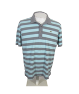 Lacoste Men Polo shirt pit to pit 22.5 sz 6 blue gray stripe cotton alli... - £16.48 GBP