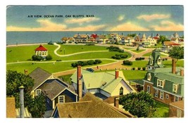 Air View Ocean Park Linen Postcard Oaks Bluff Massachusetts 1943 - £9.30 GBP