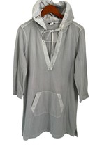 J.Crew Waffled Cotton Hooded Tunic Pale bLue Gray Size XL - $44.54