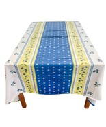 Wedgwood Mediterranean Rectangular Cotton Tablecloth Blue Olives Tuscany - $49.49