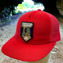 Vtg Carlsbad Caverns Cave New Mexico Cap Hat Red Patch Mesh SnapBack Tru... - £10.35 GBP